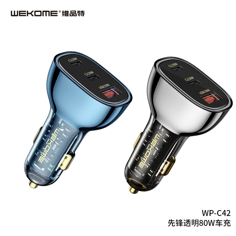 WP-C42 80W Vanguard Clear Metal Car Charger