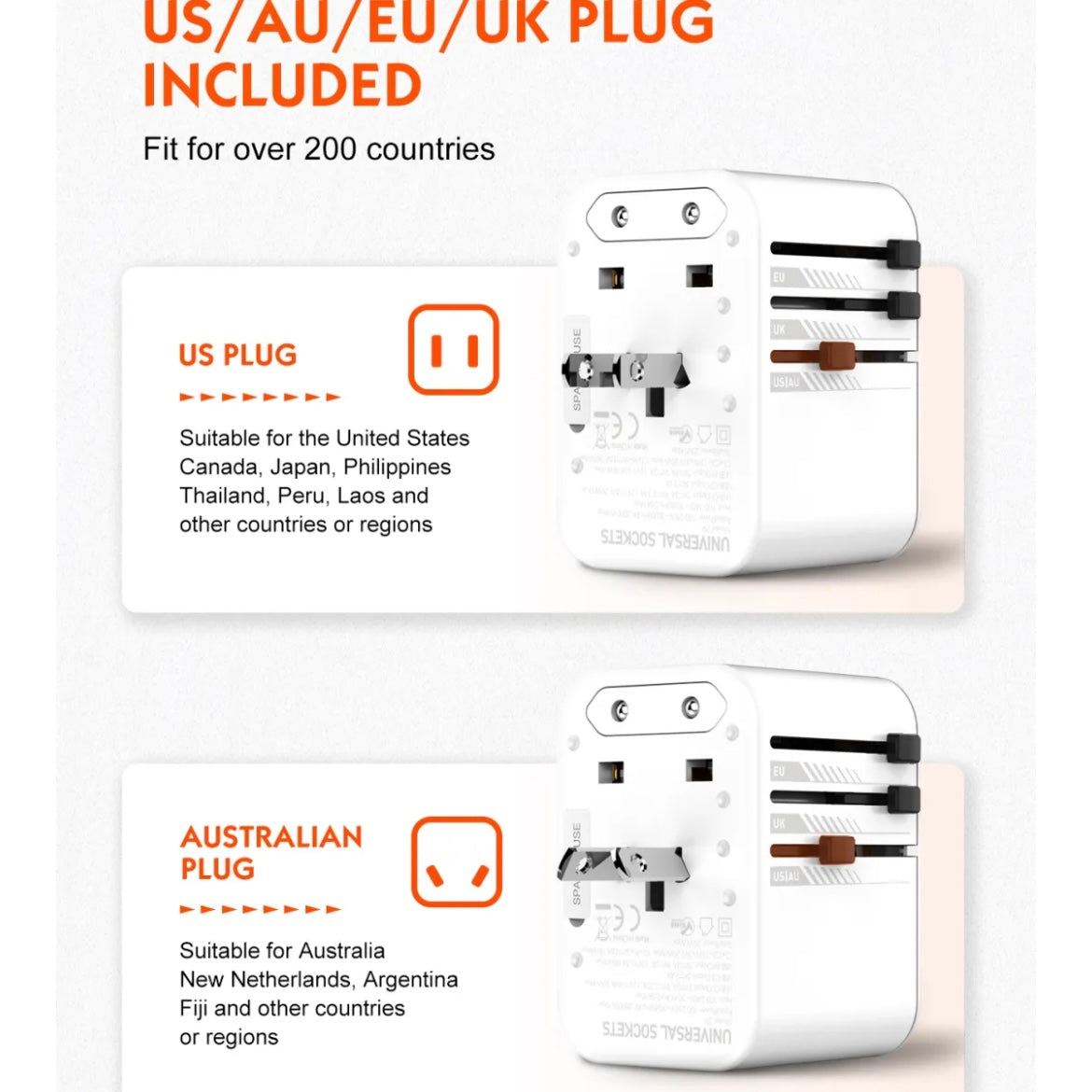 i1251 PD20W+QC18W Universal Travel All-In-One Adapter.