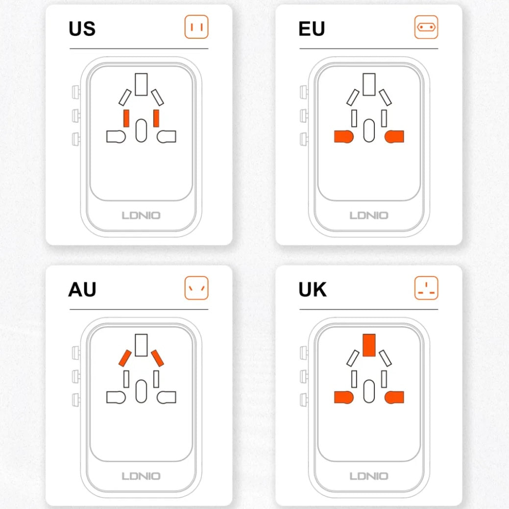 i1251 PD20W+QC18W Universal Travel All-In-One Adapter.