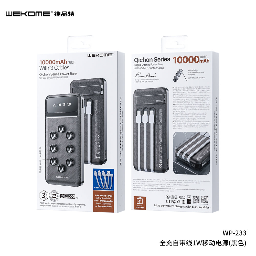 WP-233 Qichon Series Powerbank With 3Cables