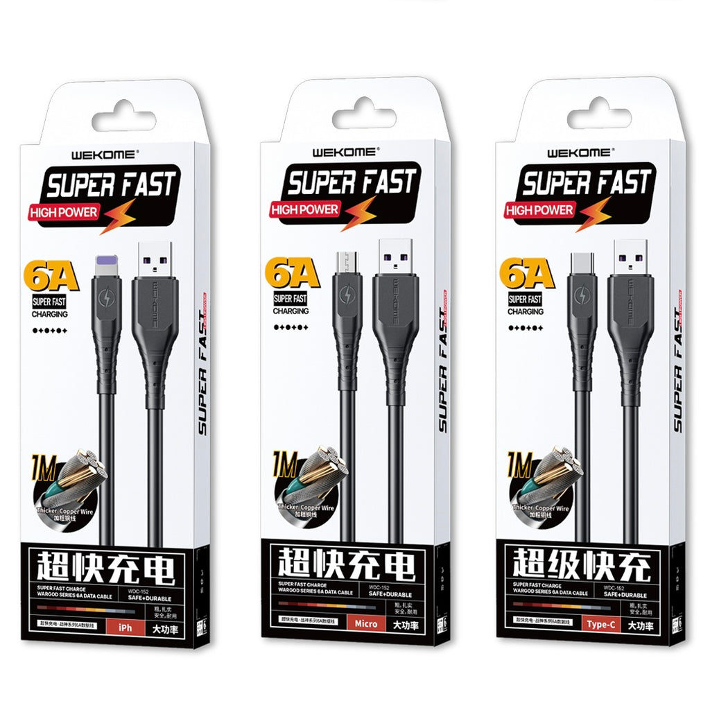 WDC-152 Super Fast Charge Wargod Series 6A Data Cable 3m