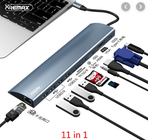 RU-U70 Hub Adapter Converter USB Type-C to USB 3.0 6 in 1 11 in 1 - i-s-mart.com | No.1 Branded Online Shop in Cambodia