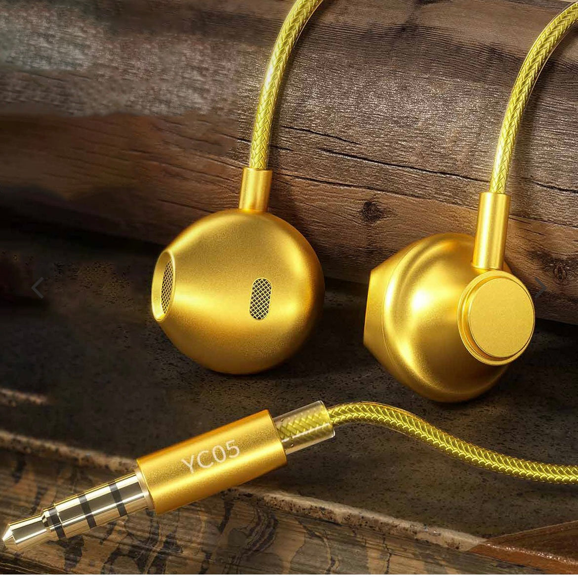 YC05 Sakin Series Headphones 3.5mm Mini Jack-Gold