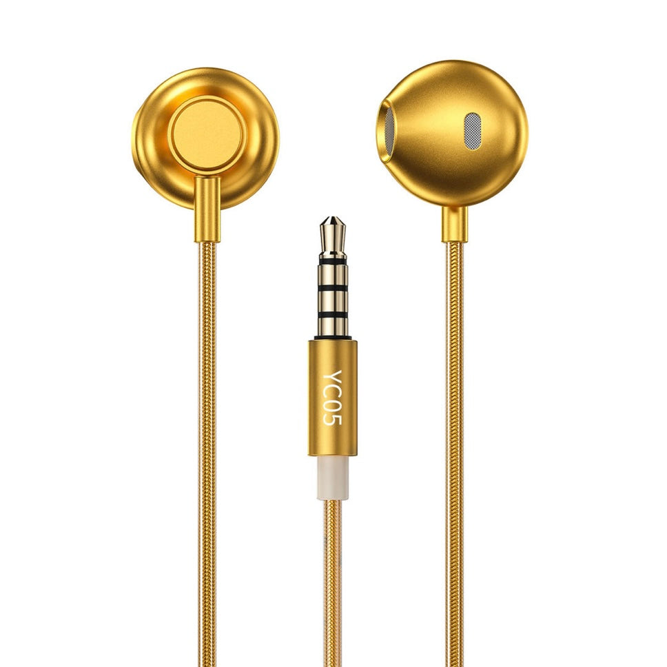 YC05 Sakin Series Headphones 3.5mm Mini Jack-Gold