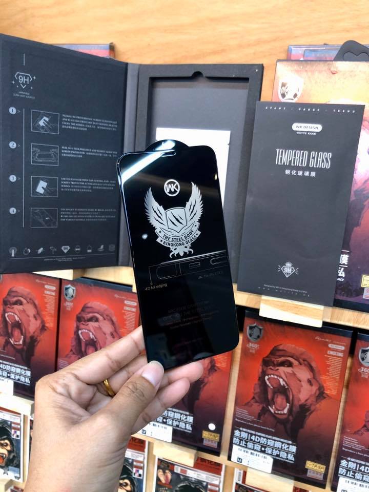 WTP-012 Kingkong  4D tempered glass full Screen Protector For iPhone (Privacy)