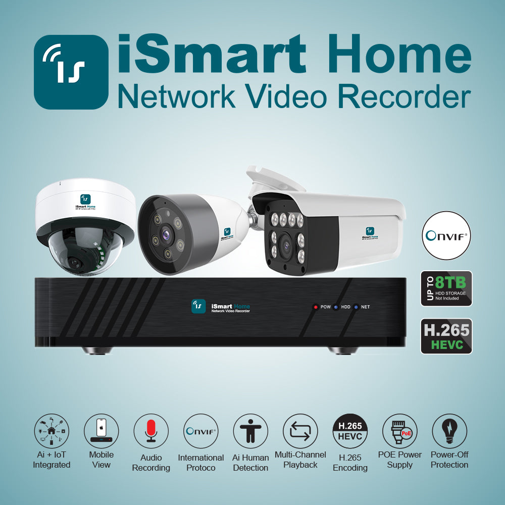 ISH-NV8POE iSmart Home Network Video Recorder 8CH POE