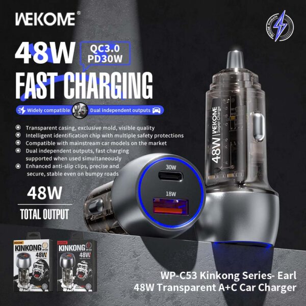 576ED9D0-98E8-40A2-B25D-CD8FFB889381.jpg WP-C53 Kinkong Series Earl 48W Transparent A+C Car Charger