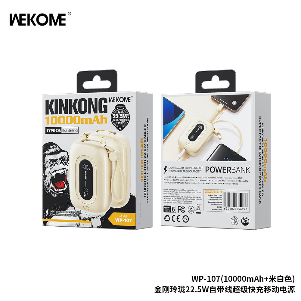 WP-107 Linon 22.5W Cabled Fast Charging Power Bank