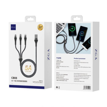 i1226 CB08 5A 3in1 Fast Charging Braided Data Cable