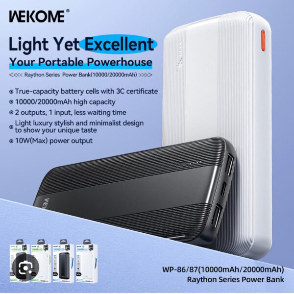 8FDB5A7B-8800-48D1-9D43-F04AB2B48C77.jpg WP-87 Raython Series Power Bank 20000mAh