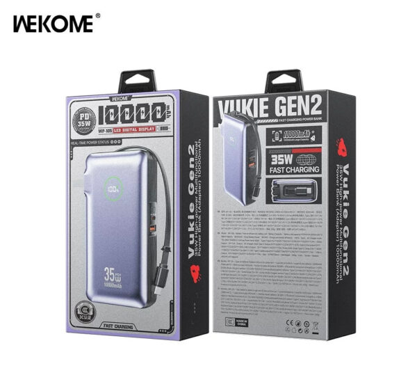 WP-105 Vukie Gan2 35W Multi Function Power Bank 10000mAh