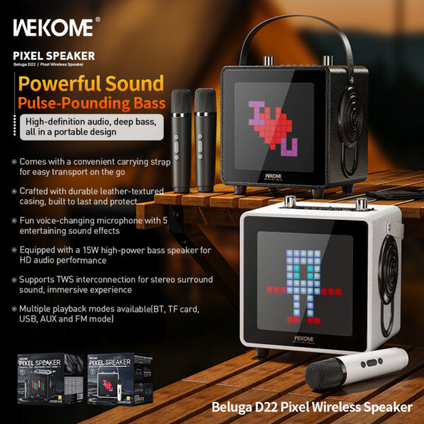 D22 PIXEL SPEAKER Beluga 1 Pelt Ireless Speaker