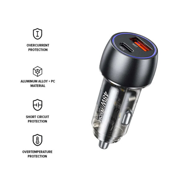 B07C0050-5A41-42B9-947A-41CCA4474584.jpg WP-C53 Kinkong Series Earl 48W Transparent A+C Car Charger