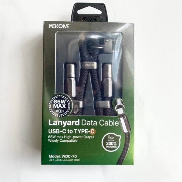 IMG_3474.jpg WDC-70 Premium 65W Fast Charging USB-C Lanyard Cable - 1.6M Braided Nylon