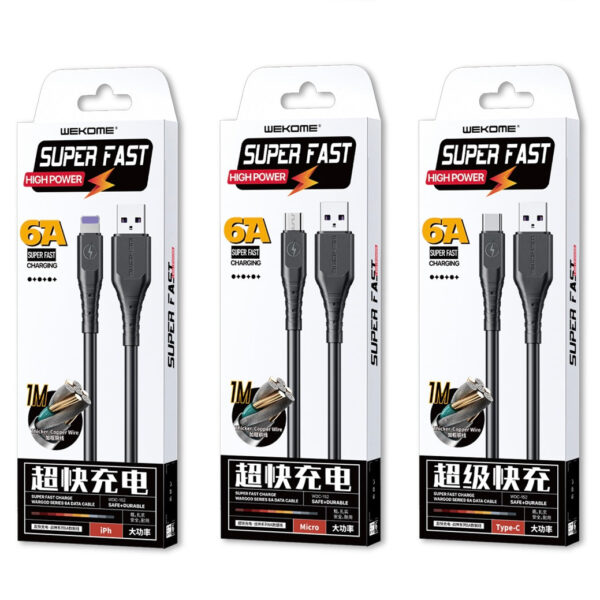 WDC-152 Super Fast Charge Wargod Series 6A Data Cable 3m