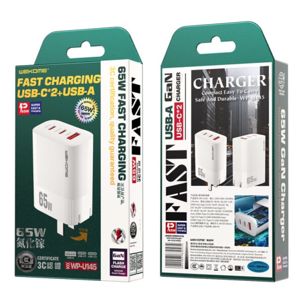 WP-U145 65w Power Series USB+USB-C/Type-C Port